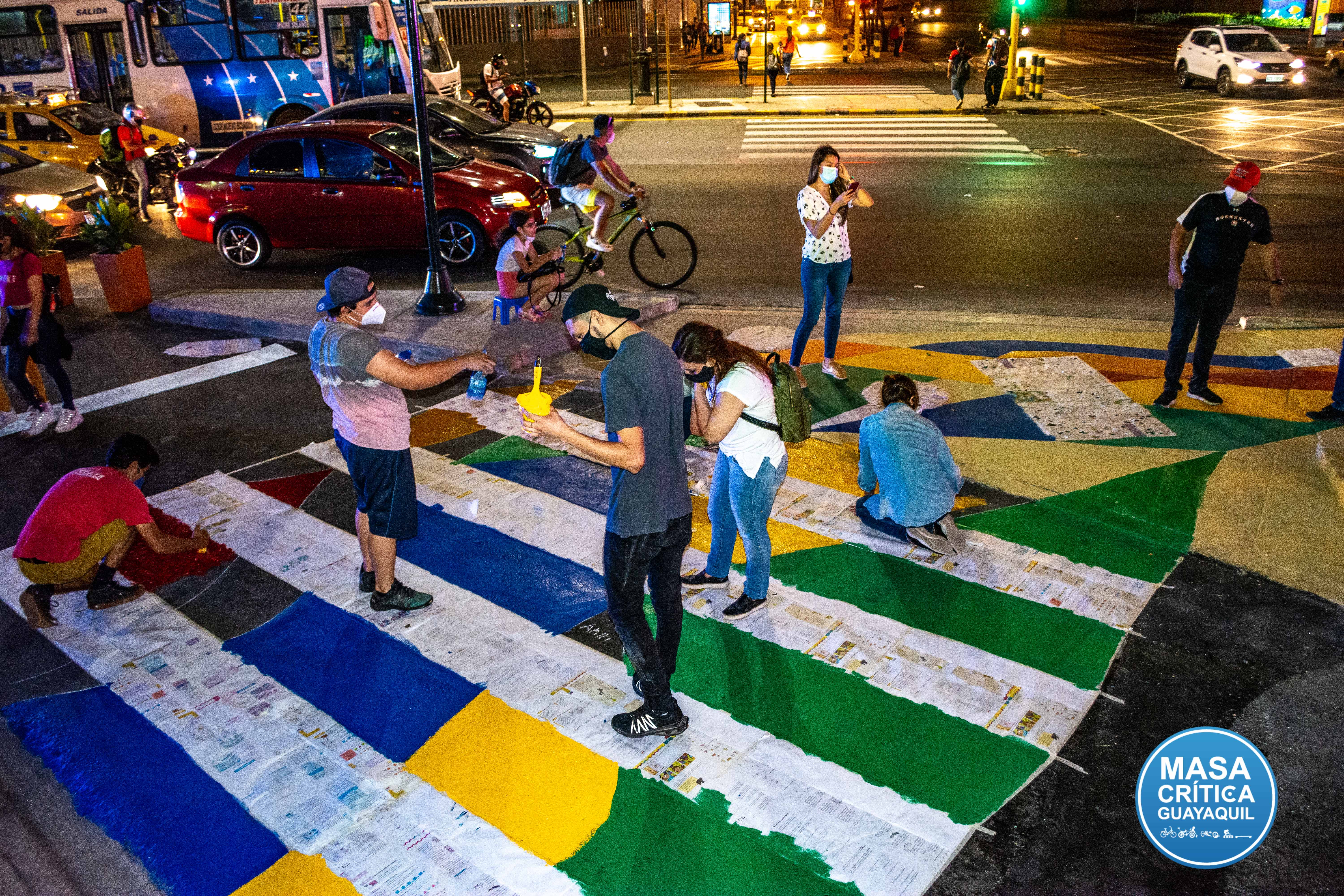 Intervenimos para tener colorido cruce peatonal en el norte de Guayaquil