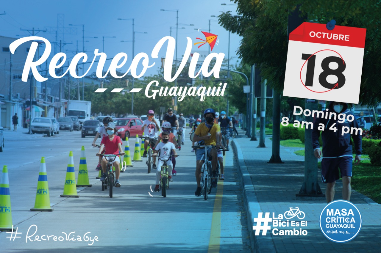 Ven este 18 de octubre a la Recreovía en el norte de Guayaquil