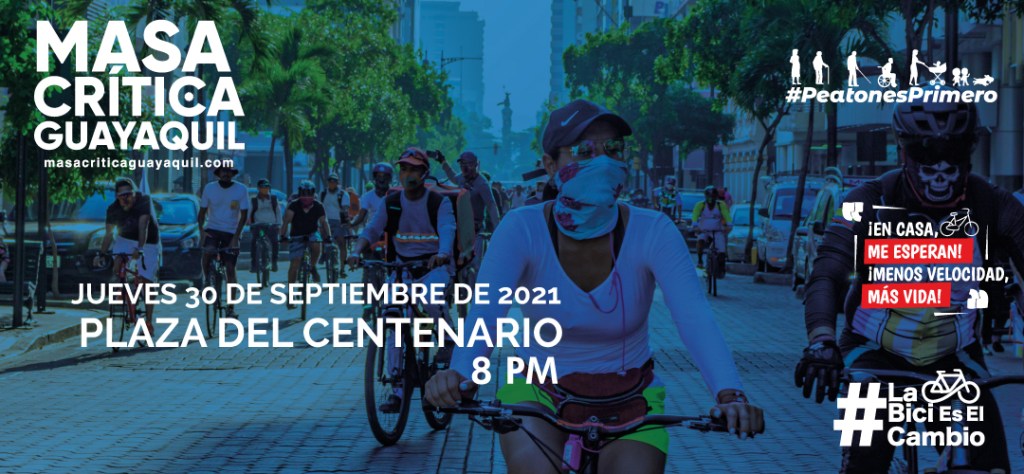 Masa Crítica recorrerá centro y norte de Guayaquil este 30 de septiembre