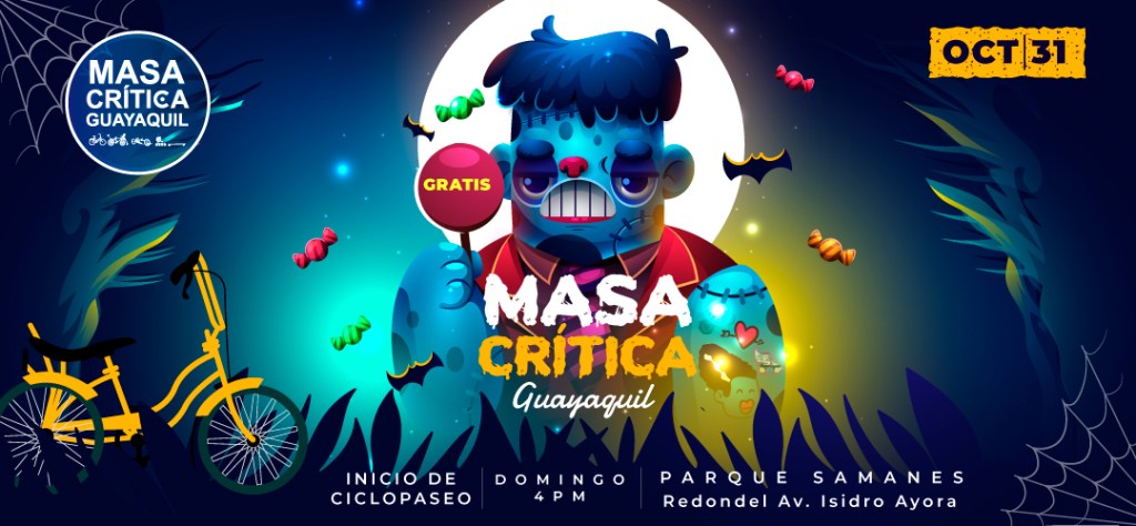 Masa Crítica de Halloween recorrerá centro y sur de Guayaquil este 31 de octubre