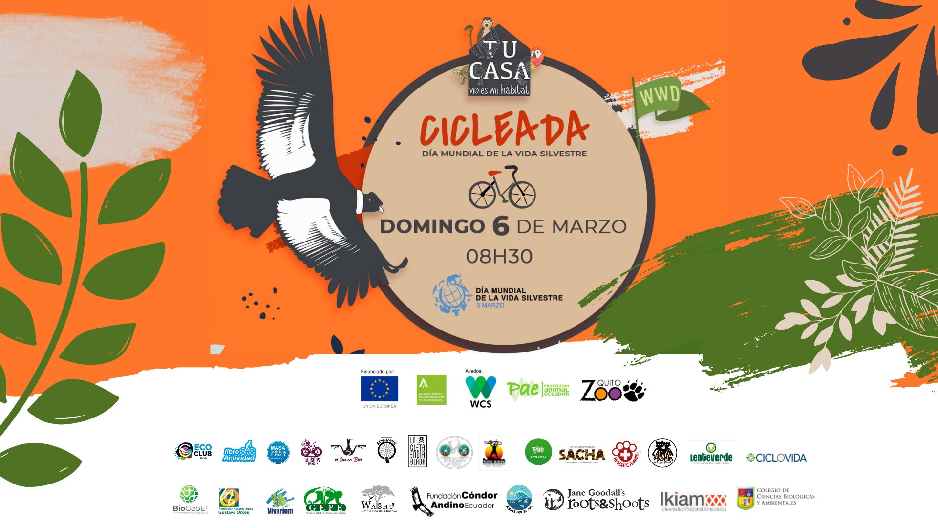 Masa Crítica Guayaquil se une este 6 de marzo a la tercera edición de la cicleada por el Día Mundial de la Vida Silvestre