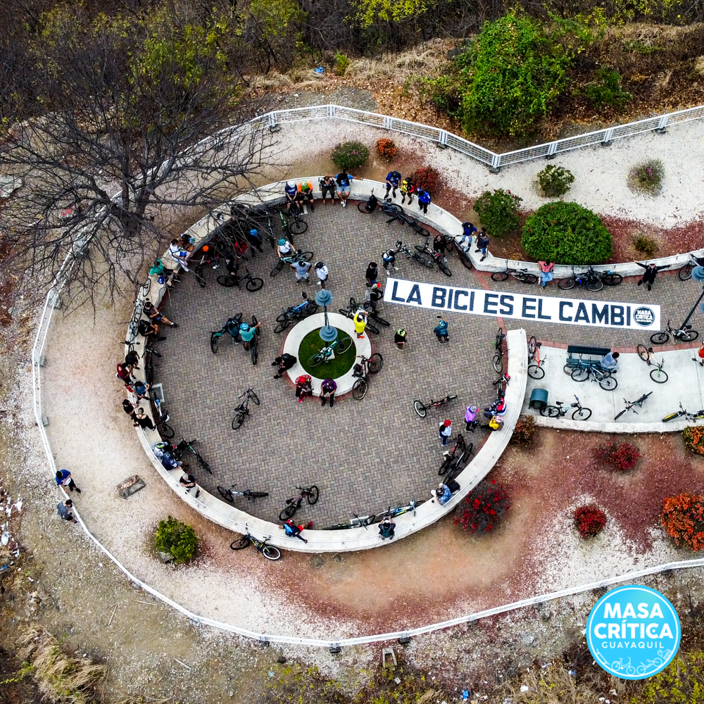 Fotogalería: #LaBiciEsElCambio se vio desde lo alto en Guayaquil con Masa&nbsp;Crítica